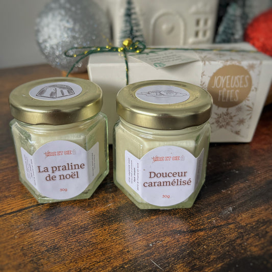 Coffret de 2 bougies - Les gourmandises de noël Cire et cie