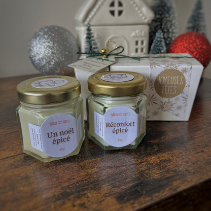 Coffret de 2 bougies - Le marché de noël Cire et cie