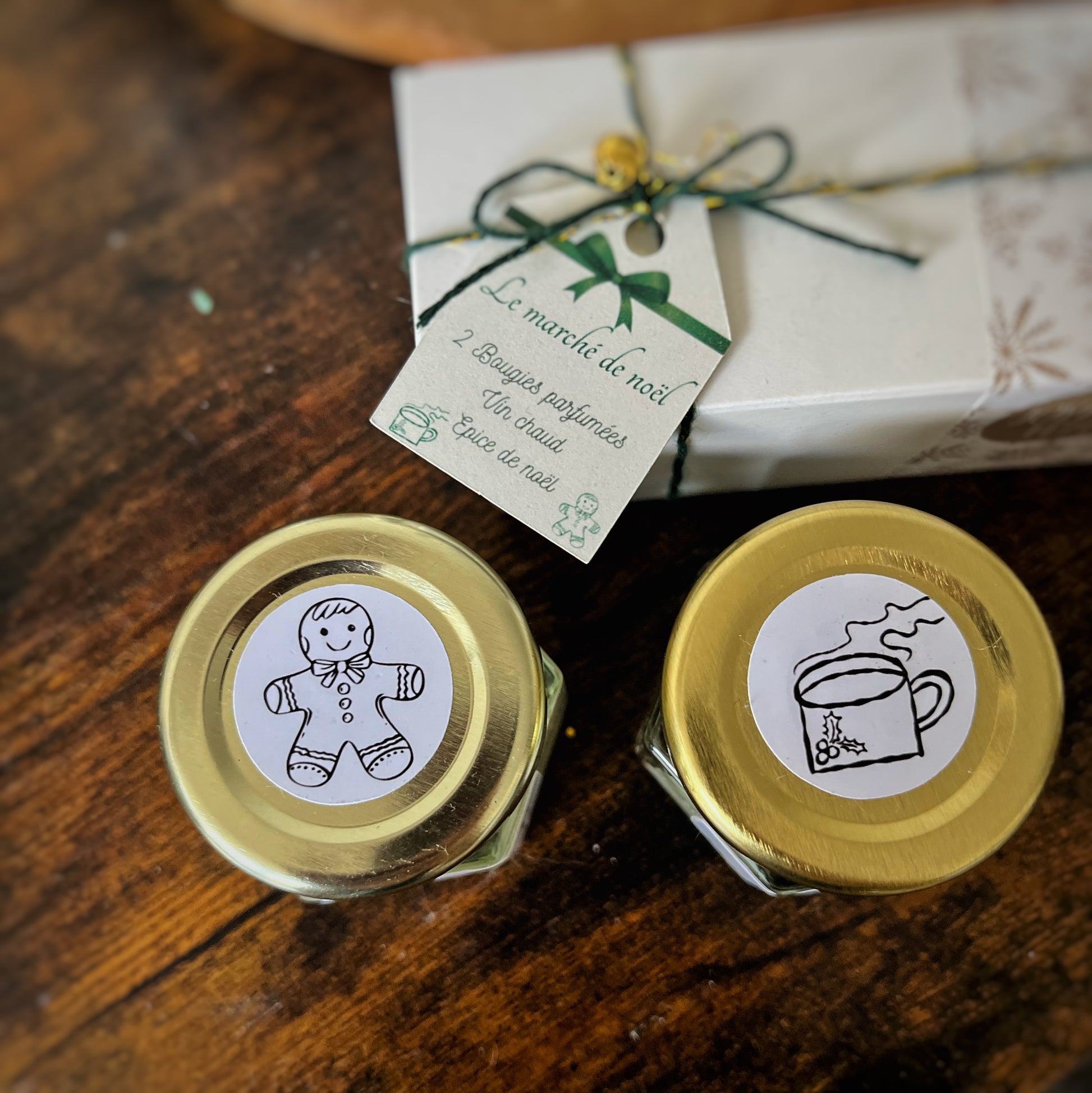 Coffret de 2 bougies - Le marché de noël Cire et cie