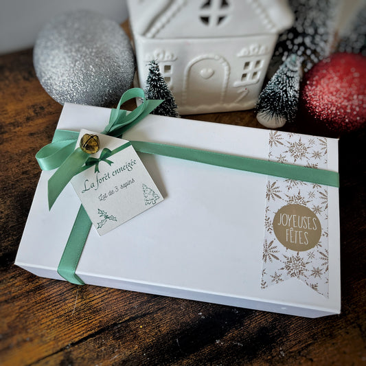 Bougies moulées - coffret la forêt enneigée Cire et cie