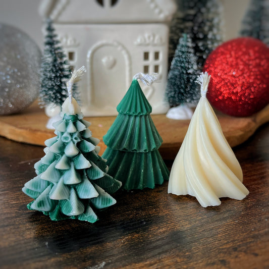 Bougies moulées - coffret la forêt enneigée Cire et cie