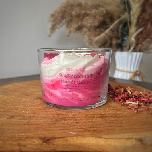 Bougie chantilly - Fleur de cerisier Cire et cie