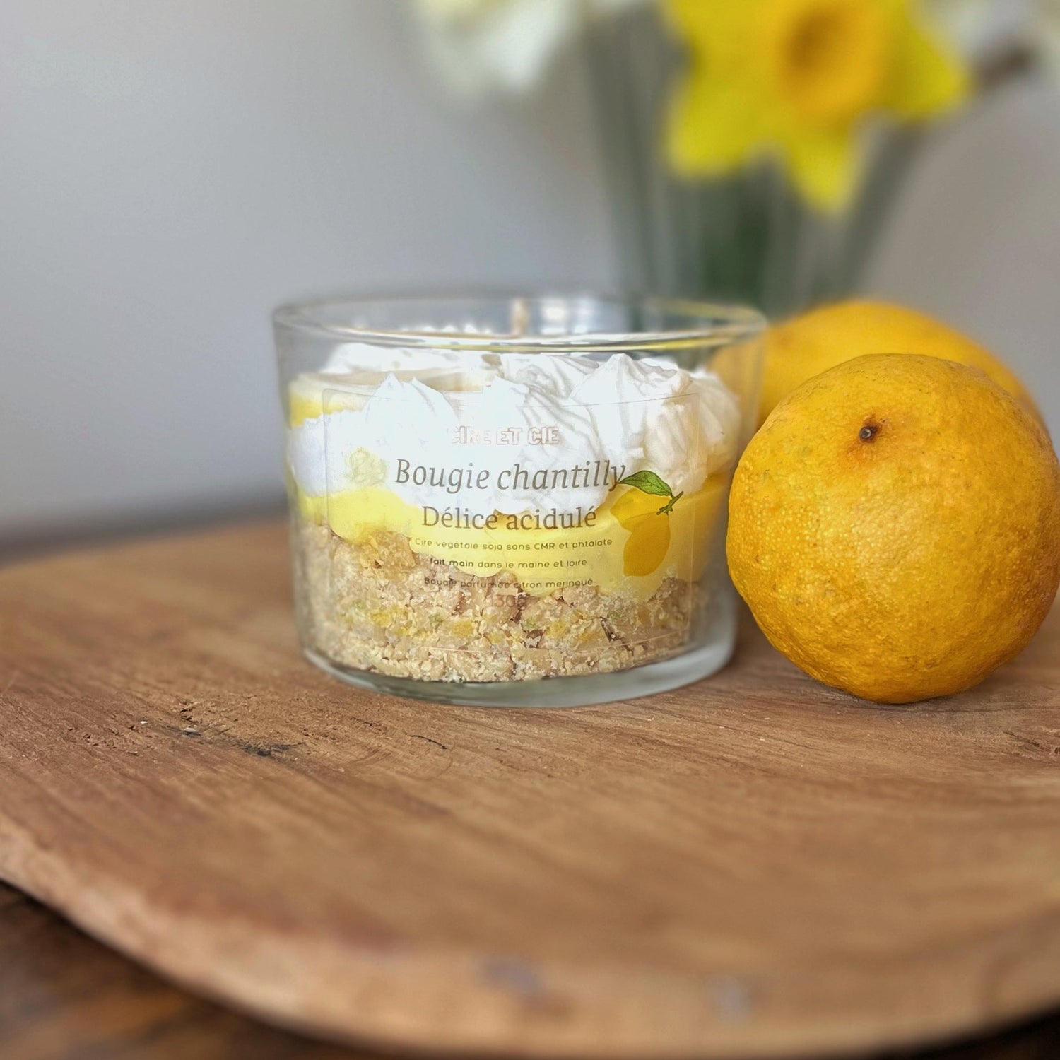 Bougie chantilly- Citron meringué Cire et cie